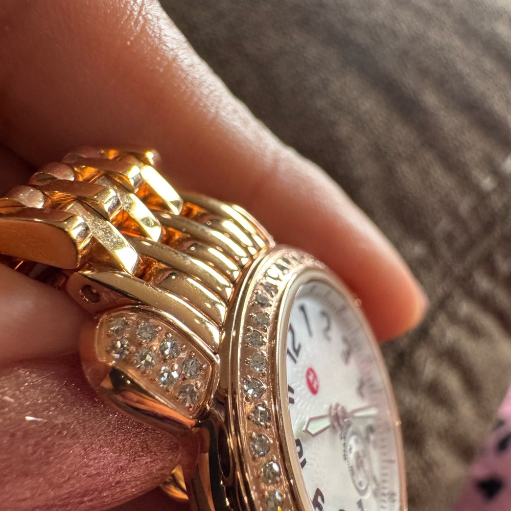 $3900 Stunning Michele CSX Diamond Rose Gold Watch 26mm Excellent Condition - Picture 7 of 16